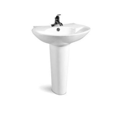 Modern Freestanding Price Toilet Bathroom Vanity One Piece Ceramic Full Pedestal Hair Washing Hand Wash Basin Sink